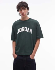 Jordan graphic logo boxy t-shirt in dark green