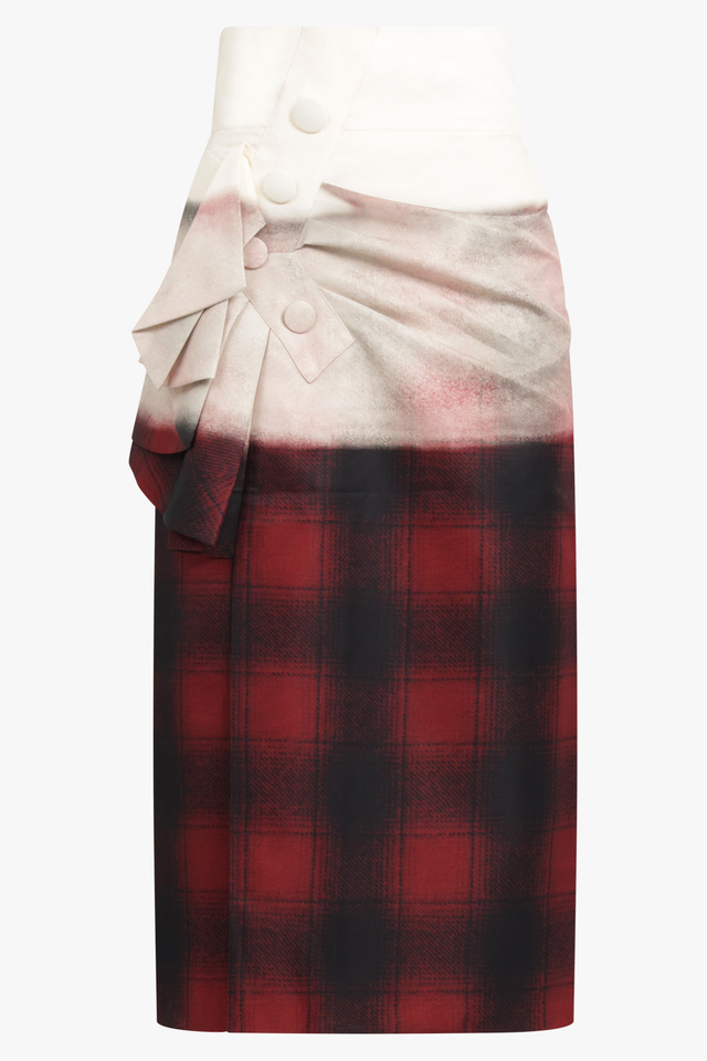 Midi Skirt | White Check