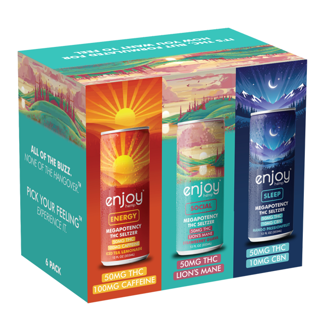50mg THC Seltzer Functional Variety Pack | Mega Potency (Energy, Social, Sleep) )