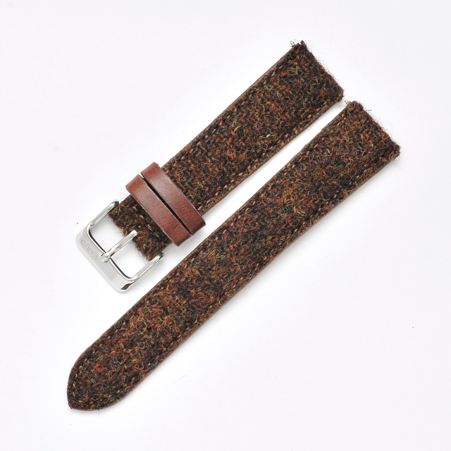 Harris Tweed Pecan Brown Leather Keeper Watch Strap