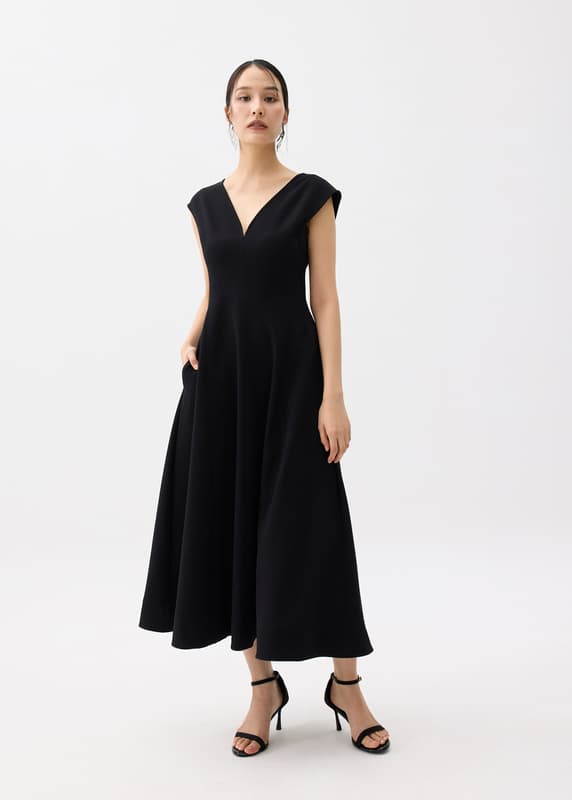 Sofi V-neck Fit & Flare Midaxi Dress