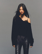 Jersey cropped cuello pico