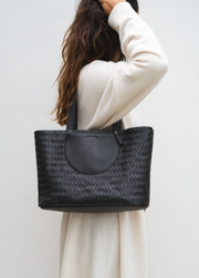 Woven Andie Tote - Black