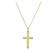 Large Gold Plated Sterling Silver Cross Pendant Necklace 16 - 32 Inches