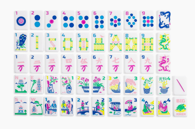 The Classic Line: Crisp White Mahjong Tiles