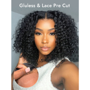 18 Inch Ready To Go 4x7 Lace Closure Curly Glueless Pre Everything Wigs 