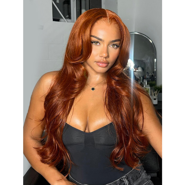 2024 New 7*5 Glueless Ready To Go Wigs #35 Burnt Orange Copper Colored Wigs