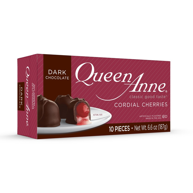 Queen Anne Dark Chocolate Cordial Cherries, 6.6 oz, 10 pieces