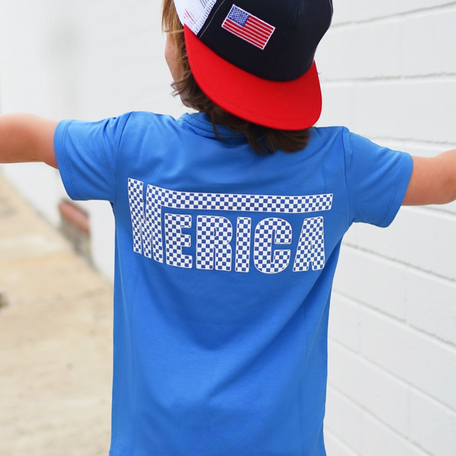 Blue Merica Bamboo Pocket Tee