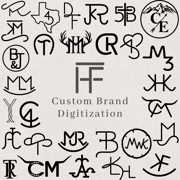 Custom Brand Design Digitization Fee - PDF and PNG format delivered upon completion