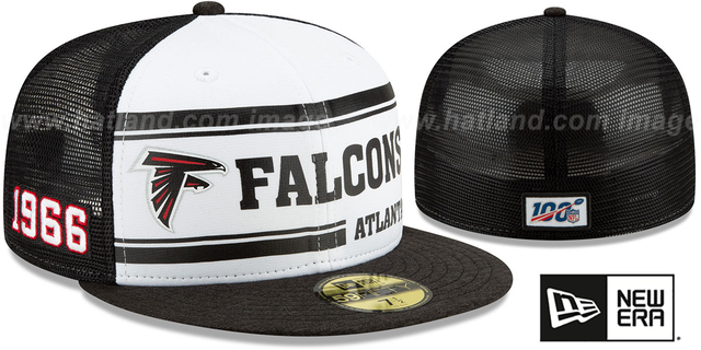 Atlanta Falcons SIDELINE 100 TRUCKER White-Black Fitted Hat by New Era