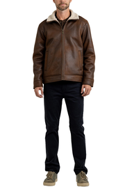 NUBUCK SHERPA LINED AVIATOR JACKET