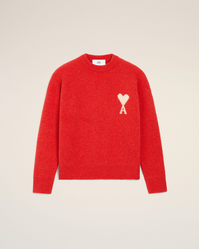 Red Alpaca Ami De Coeur Crewneck Sweater
