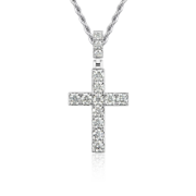 Solid Tennis Cross Pendant - Medium