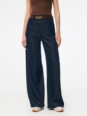 Denim Glitter Detailed Women Loose Straight Jeans