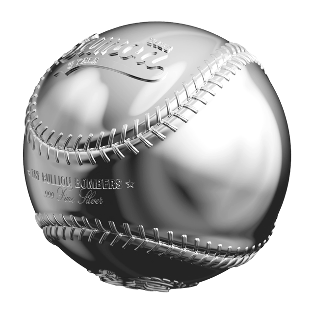 3D Baseball 2 oz Pure Silver Coin