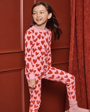 Kids Valentine's Long John Pajama Set