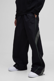 Elasticated Waist Parachute Side Stripe Pants | boohooMAN USA