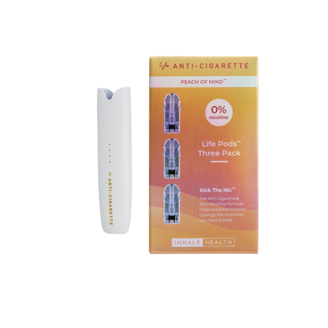 Starter Kit Lite: Anti-Cigarette® Rechargeable Device + One Pack Life Pods™ (3 Pods) Peach of Mind™