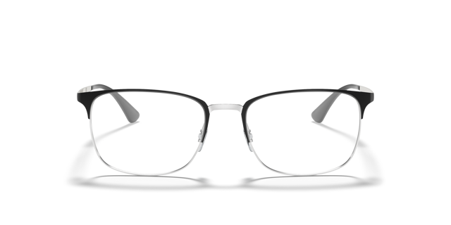Glasses Direct ™ -RB6421 - Square Black On Silver Frame Eyeglasses | Glasses Direct