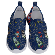 Cat Cosmos Cosmonaut Rocket Kids' Velcro No Lace Shoes