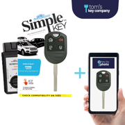 Ultimate Key Bundle DIY Car Key Replacement Kit with SimpleKey™ Programmer & Key By Photo™ Service | Select Ford Vehicle with 4 Button Remote Key with Trunk Release Feature, High Security Blade (FORRK4HSSK-KBP-UKB)