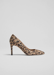 Floret Leopard Suede Closed Court Heels