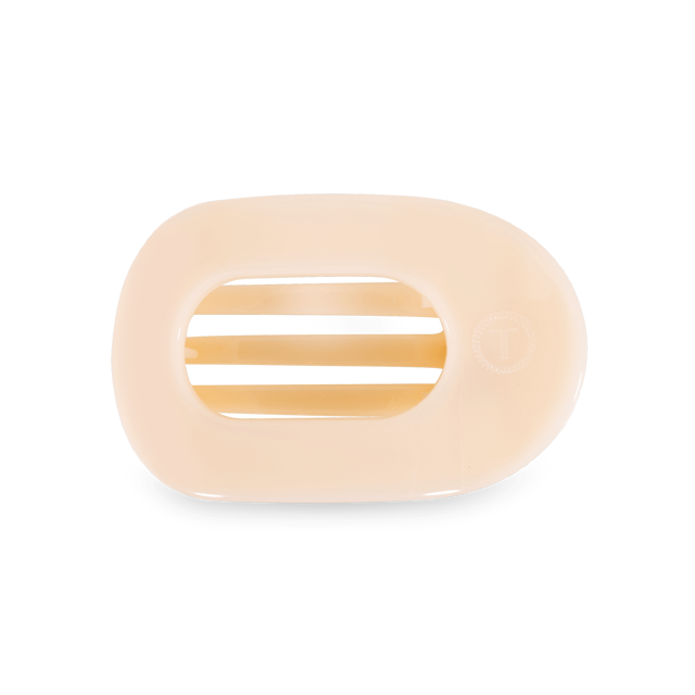 Almond Beige Medium Flat Round Clip