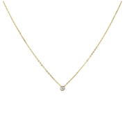 9ct Gold Rubover 0.03ct Diamond 16 Inch Necklace