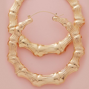 Bamboo Style Large Hoop Earrings