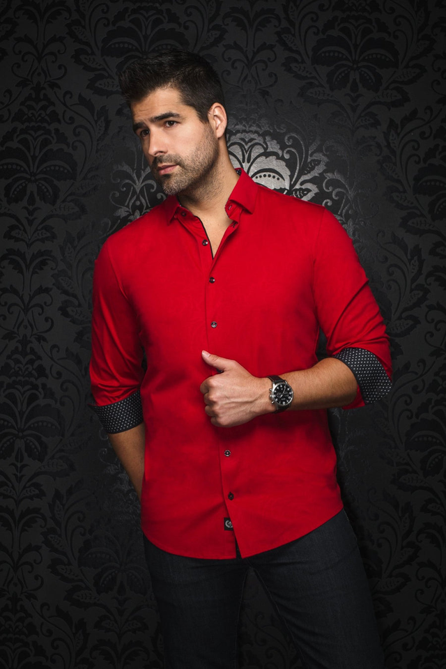 Au Noir Stretch Shirt | Dunn Red