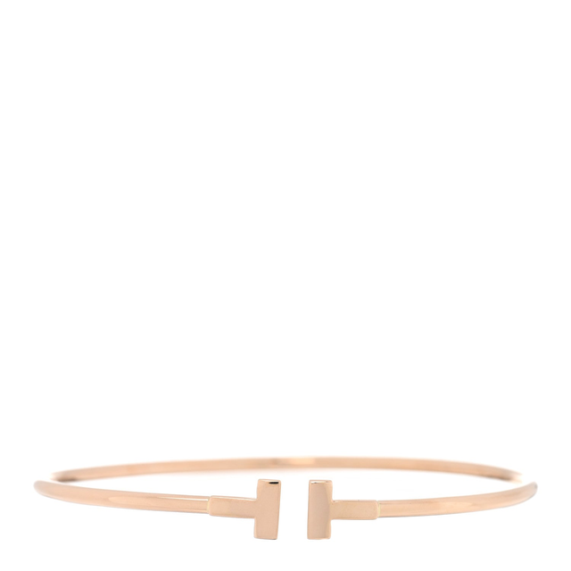 18K Rose Gold Narrow T Wire Bracelet