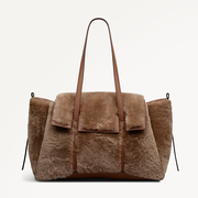 The Chancery Leather Medium Flapover Shoulder Bag in Saddle - 112255