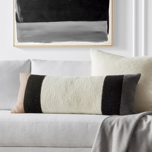 Italian Boiled Wool Stripe Pillow Cover