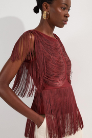 Draped Fringe Knitted Top | Karen Millen