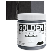 Golden Heavy Body Artist Acrylics - Carbon Black, 8 oz Jar