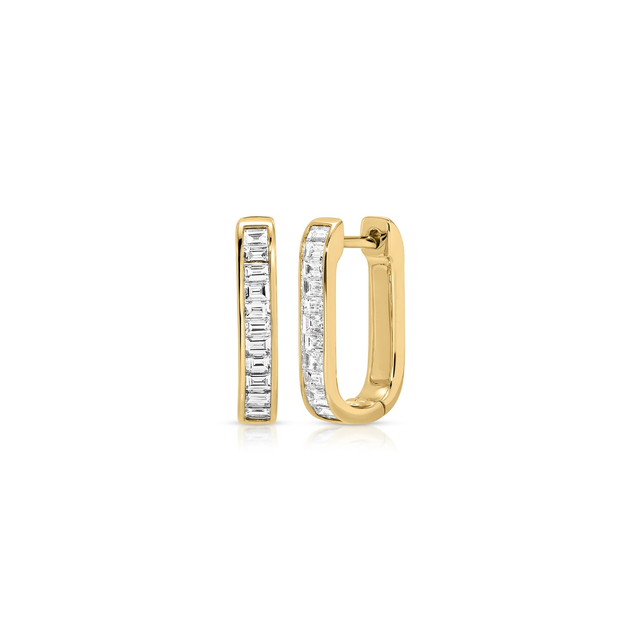 Diamond Baguette Jumbo Lola Hoop Earring