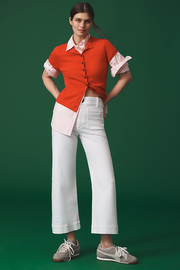 The Denim Colette Cropped Wide-Leg Jeans