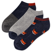 HOTSOX Men's Fox Head 3 Pack Low Cut Socks