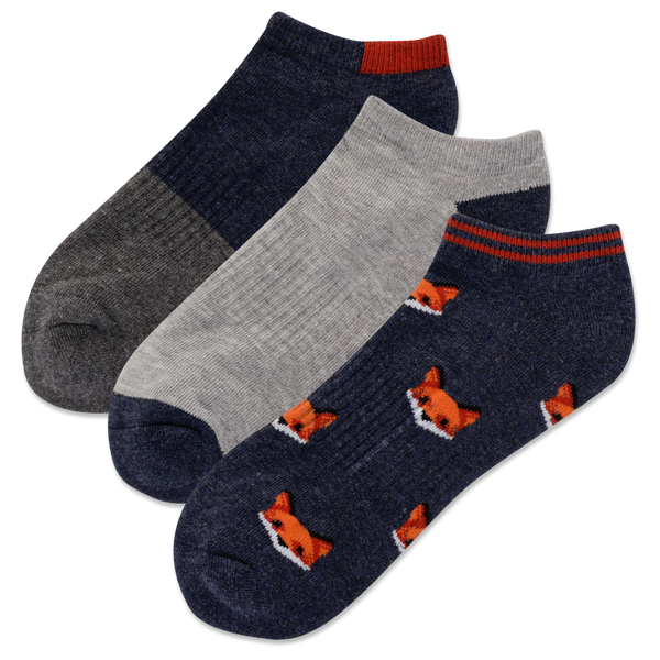 HOTSOX Men's Fox Head 3 Pack Low Cut Socks