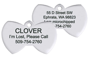 Bow Tie Pet ID Tag in Stainless Steel