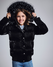 Matte Black Kyla Puffer Coat