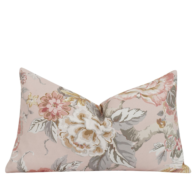 Conover Blush Pink Lumbar Floral Pillow