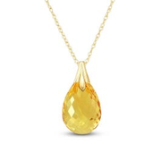 Citrine Beau Drop Pendant Necklace in 14k Gold