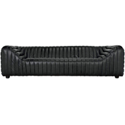 Hermes Leather Sofa, Black