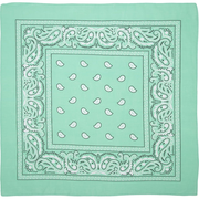 Wholesale Mint Green Paisley Bandana - 100% Imported Cotton, 22x22
