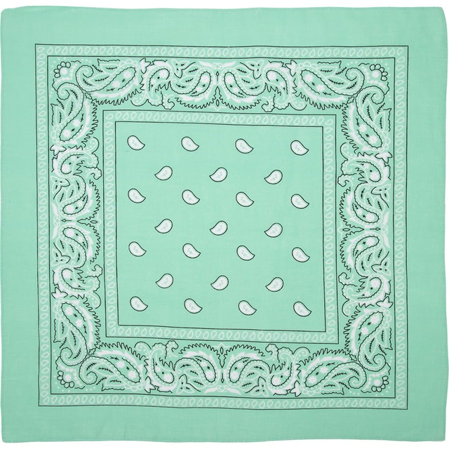 Wholesale Mint Green Paisley Bandana - 100% Imported Cotton, 22x22