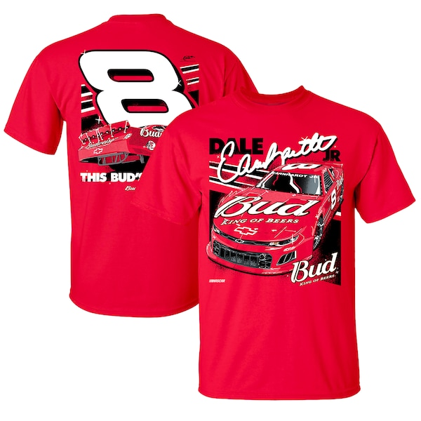 Men's Dale Earnhardt Jr.  JR Motorsports Official Team Apparel Red Budweiser Car T-Shirt