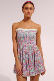 Bandeau Dress Claire - White Lavender Nature