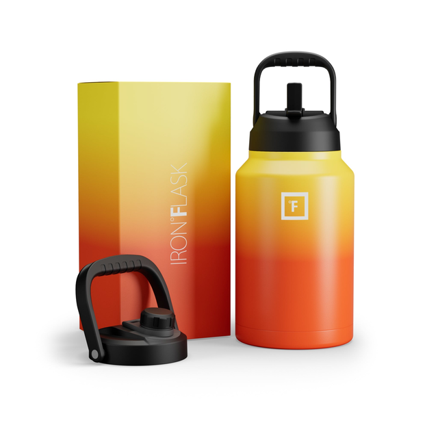 One Gallon Water Bottle with Straw and Spout lids